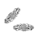 AB-1269-CZW Sterling Silver Bracelet With White Cubic Zirconia Jewelry Bali Designs Inc